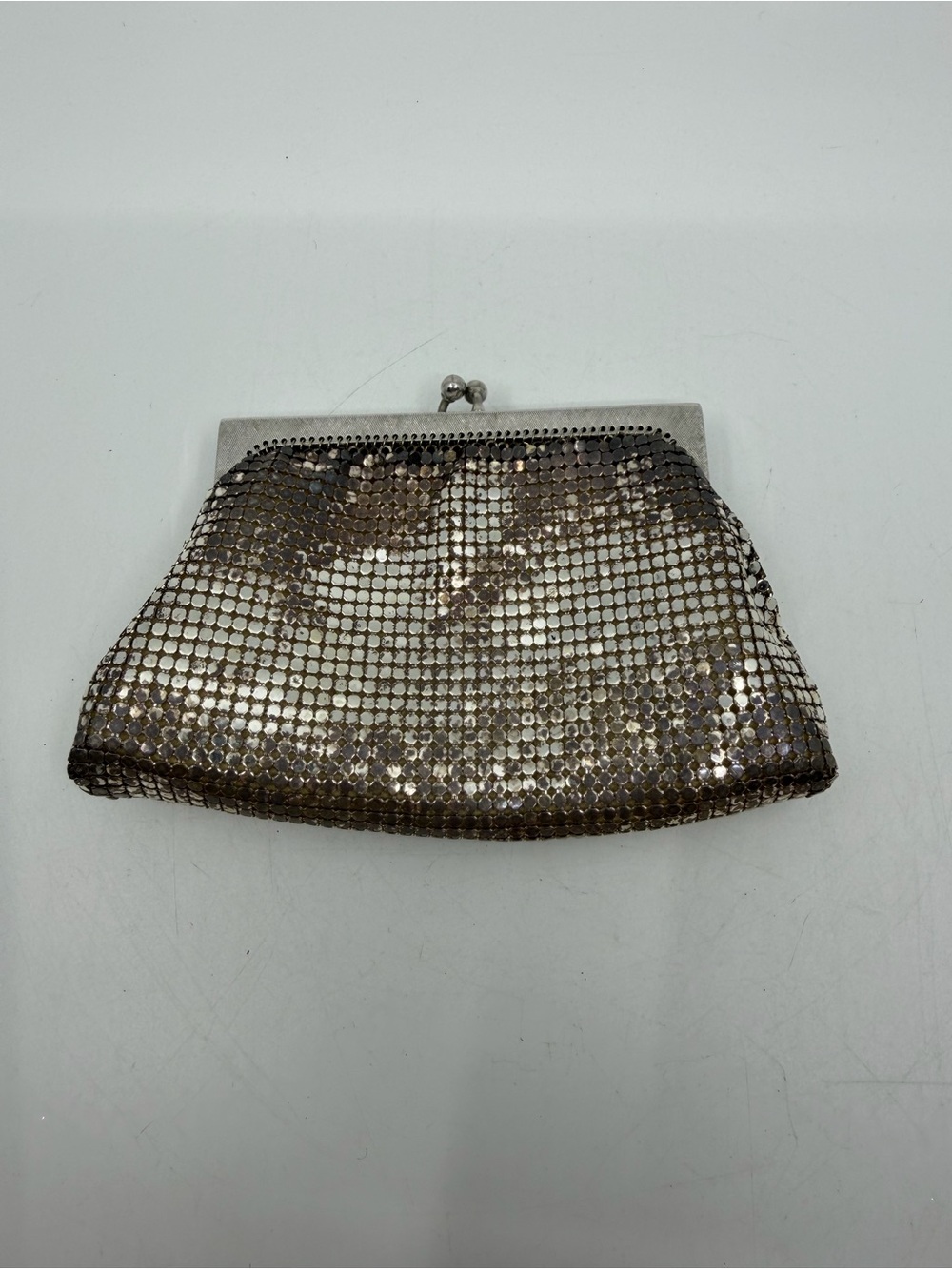 Vintage Whiting & Davis Metallic Bronze Mesh coin/small clutch purse